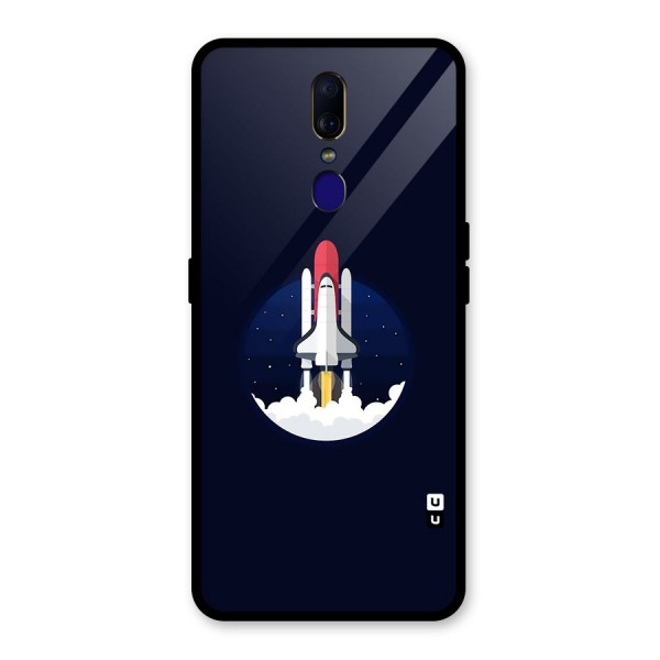 Space Rocket Minimal Glass Back Case for Oppo F11