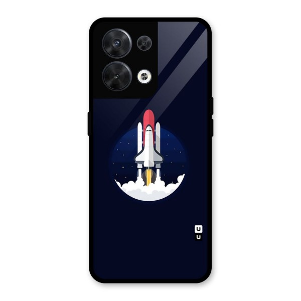 Space Rocket Minimal Glass Back Case for Oppo Reno8 5G