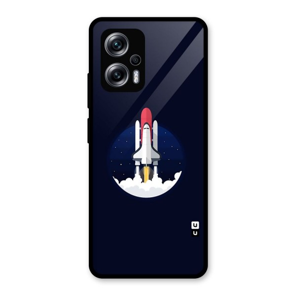 Space Rocket Minimal Glass Back Case for Redmi K50i