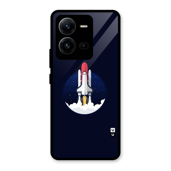 Space Rocket Minimal Glass Back Case for Vivo V25