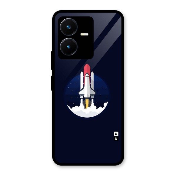 Space Rocket Minimal Glass Back Case for Vivo Y22