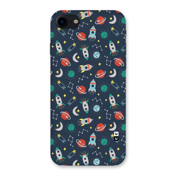 Space Rocket Pattern Back Case for iPhone SE 2020