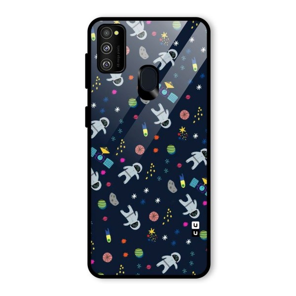 Spaceman Dance Glass Back Case for Galaxy M21