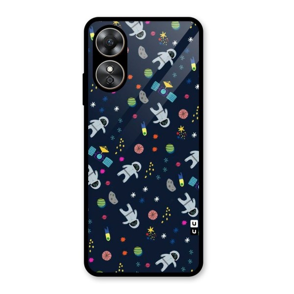 Spaceman Dance Glass Back Case for Oppo A17