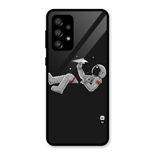 Spaceman Flying Glass Back Case for Galaxy A32