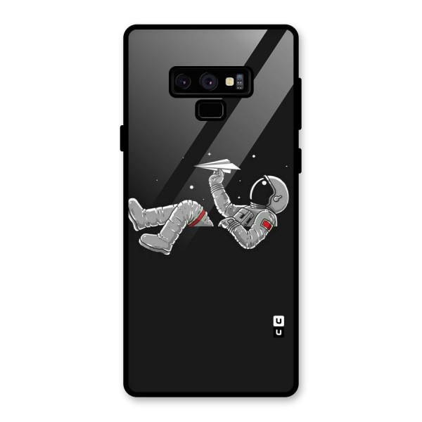 Spaceman Flying Glass Back Case for Galaxy Note 9