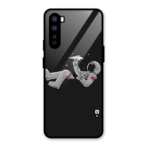 Spaceman Flying Glass Back Case for OnePlus Nord