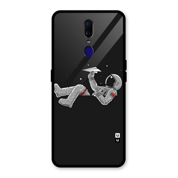 Spaceman Flying Glass Back Case for Oppo F11