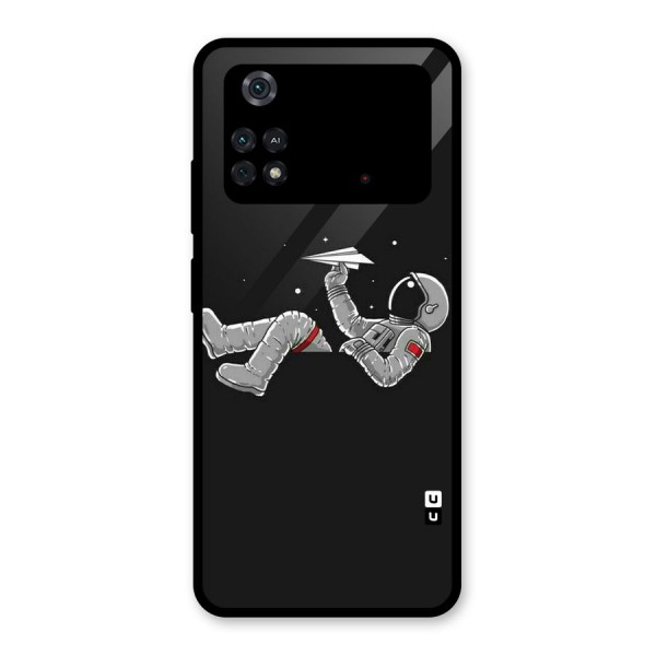 Spaceman Flying Glass Back Case for Poco M4 Pro 4G