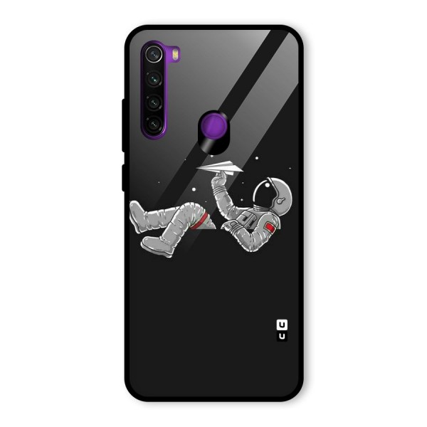 Spaceman Flying Glass Back Case for Redmi Note 8