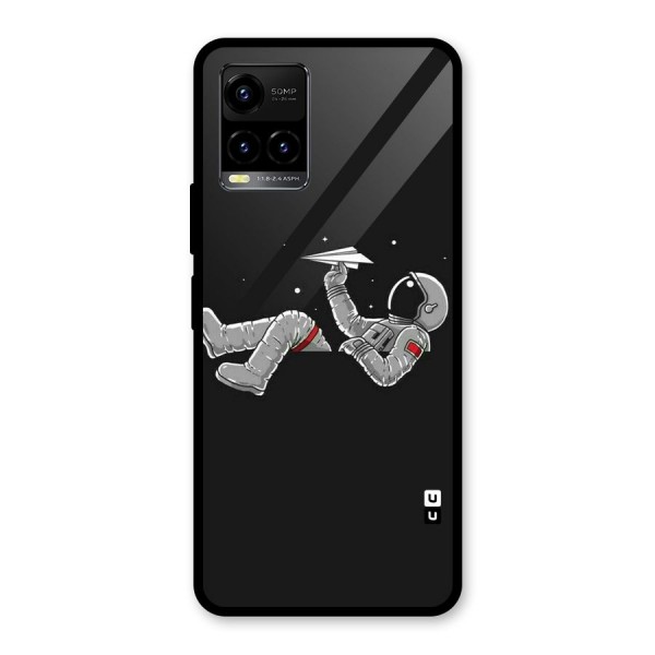 Spaceman Flying Glass Back Case for Vivo Y21 2021