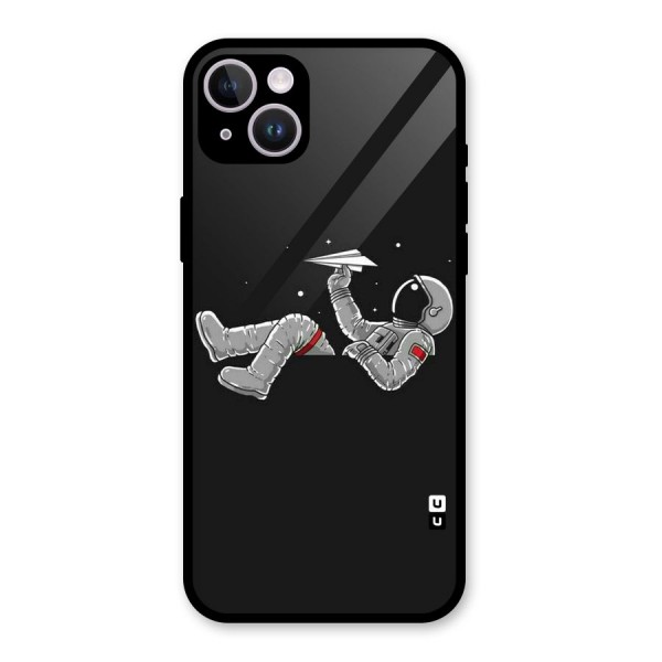 Spaceman Flying Glass Back Case for iPhone 14 Plus