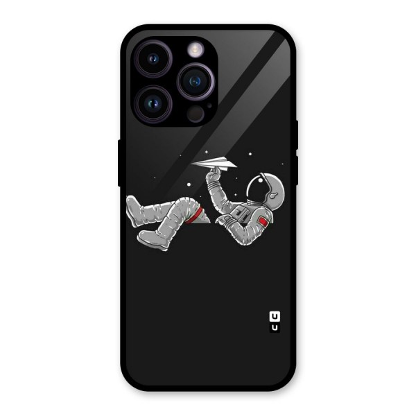 Spaceman Flying Glass Back Case for iPhone 14 Pro Max