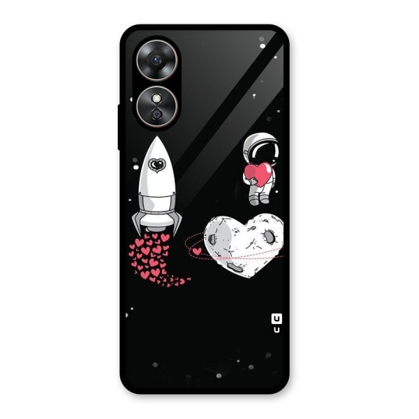 Spaceman Love Glass Back Case for Oppo A17