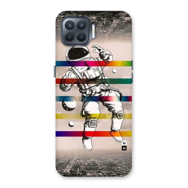 Spaceman Rainbow Stripes Back Case for Oppo F17 Pro