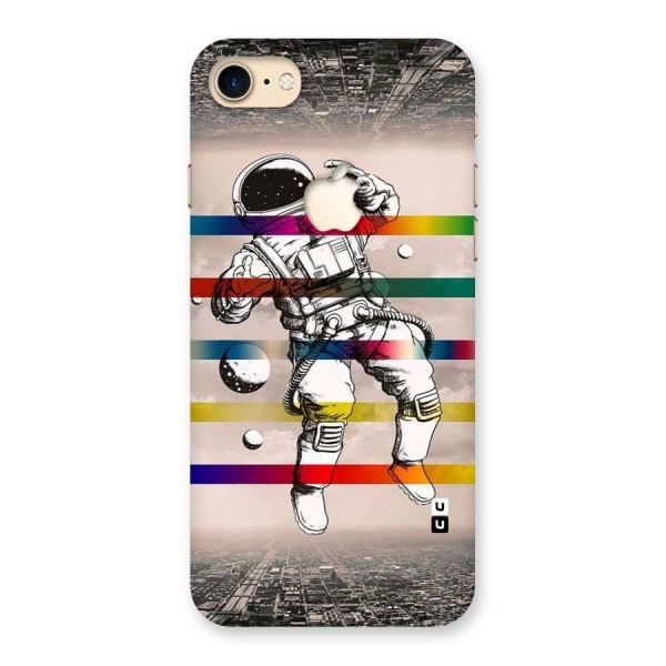 Spaceman Rainbow Stripes Back Case for iPhone 7 Apple Cut