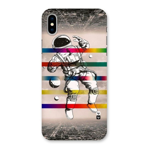 Spaceman Rainbow Stripes Back Case for iPhone X