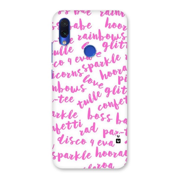 Sparkle Love Back Case for Redmi Note 7