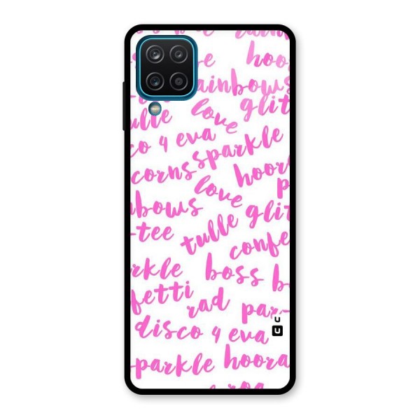 Sparkle Love Glass Back Case for Galaxy A12