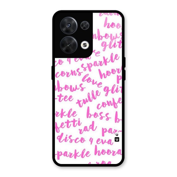 Sparkle Love Glass Back Case for Oppo Reno8 5G