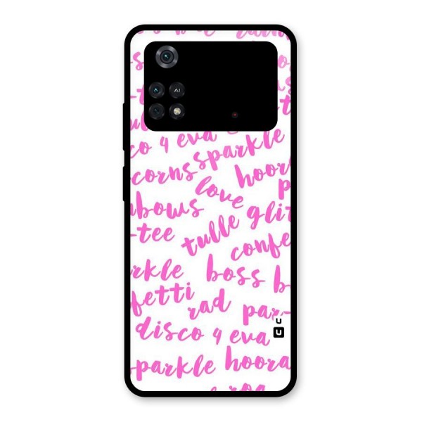 Sparkle Love Glass Back Case for Poco M4 Pro 4G