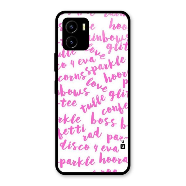 Sparkle Love Glass Back Case for Vivo Y15s