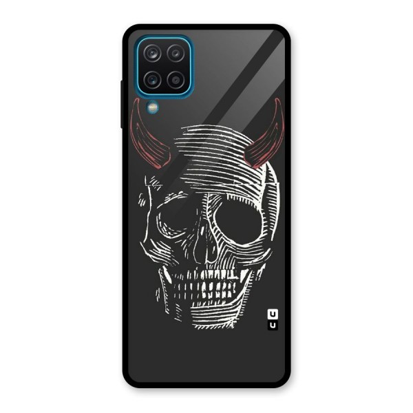 Spooky Face Glass Back Case for Galaxy A12