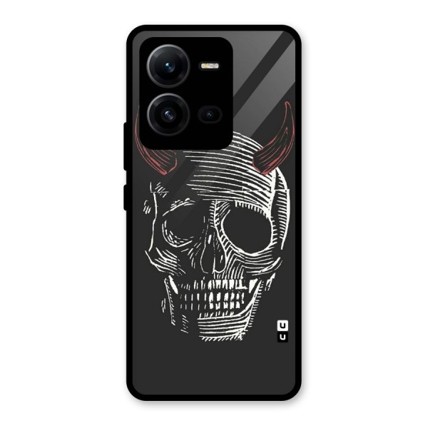 Spooky Face Glass Back Case for Vivo V25