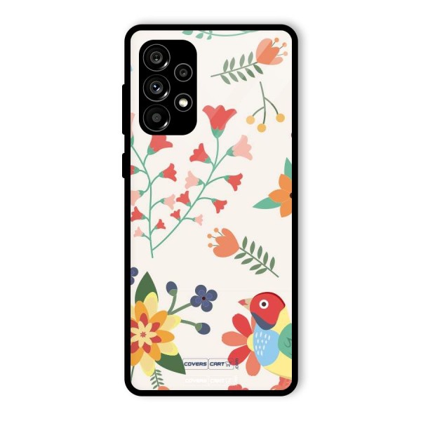 Spring Flowers Glass Back Case for Galaxy A73 5G