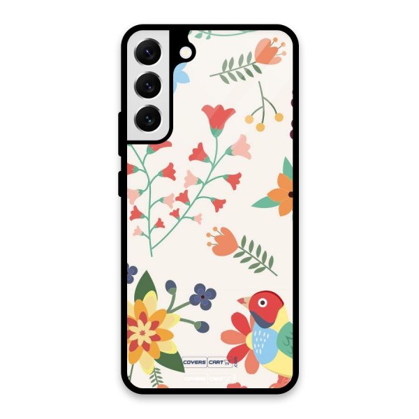 Spring Flowers Glass Back Case for Galaxy S22 Plus 5G