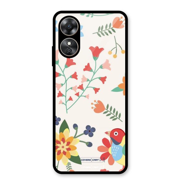 Spring Flowers Glass Back Case for Oppo A17