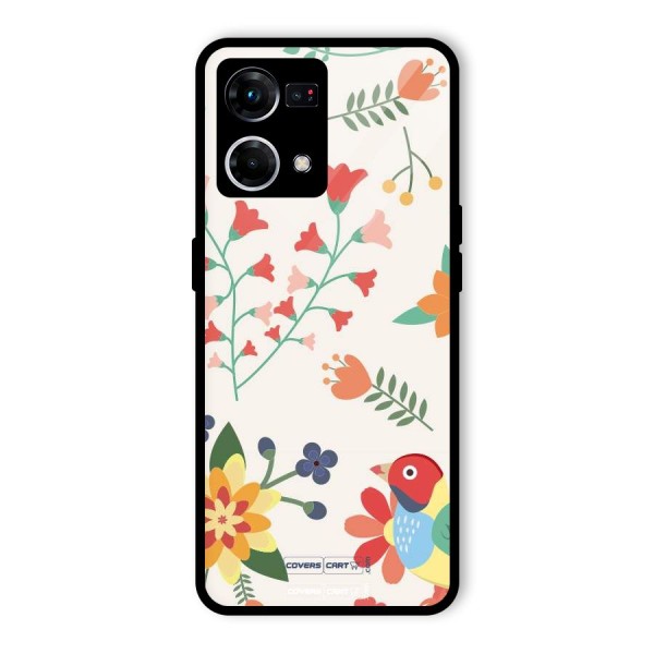 Spring Flowers Glass Back Case for Oppo F21s Pro 4G