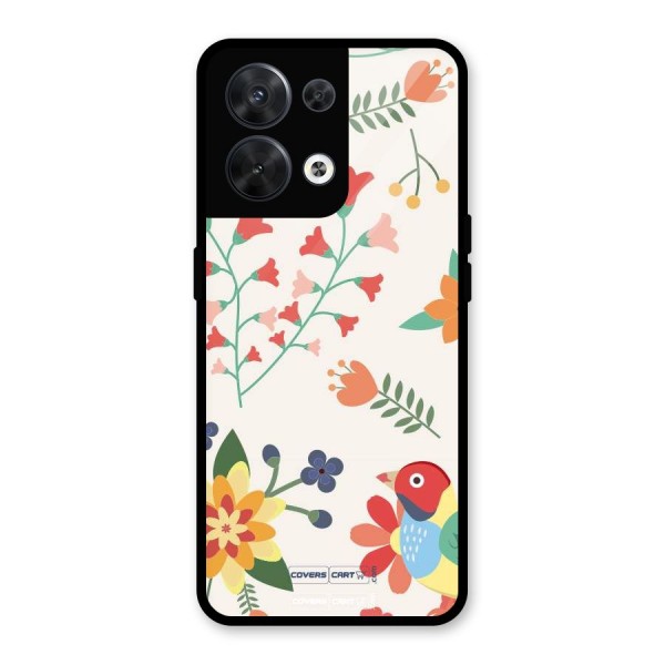 Spring Flowers Glass Back Case for Oppo Reno8 5G