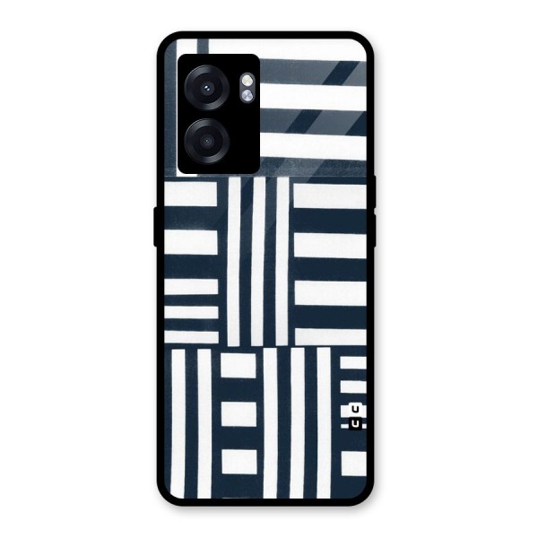 Square  Stripes Glass Back Case for Oppo K10 (5G)