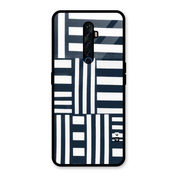 Square  Stripes Glass Back Case for Oppo Reno2 Z