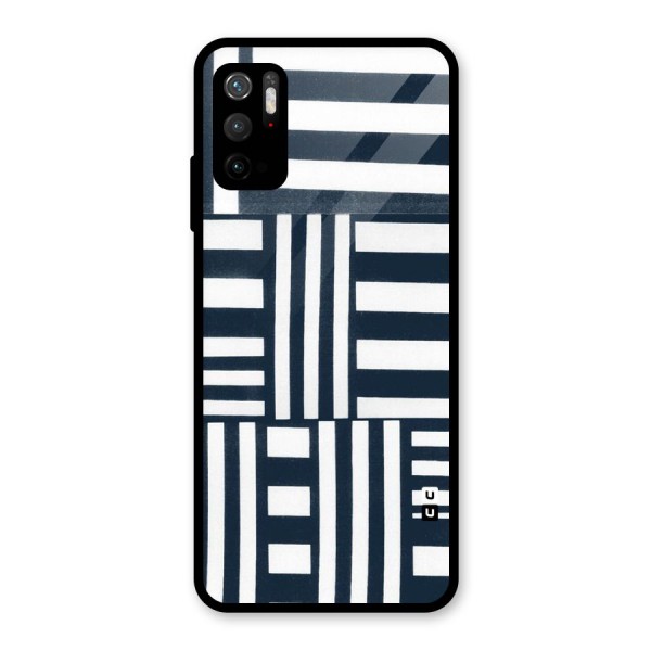 Square  Stripes Glass Back Case for Poco M3 Pro 5G