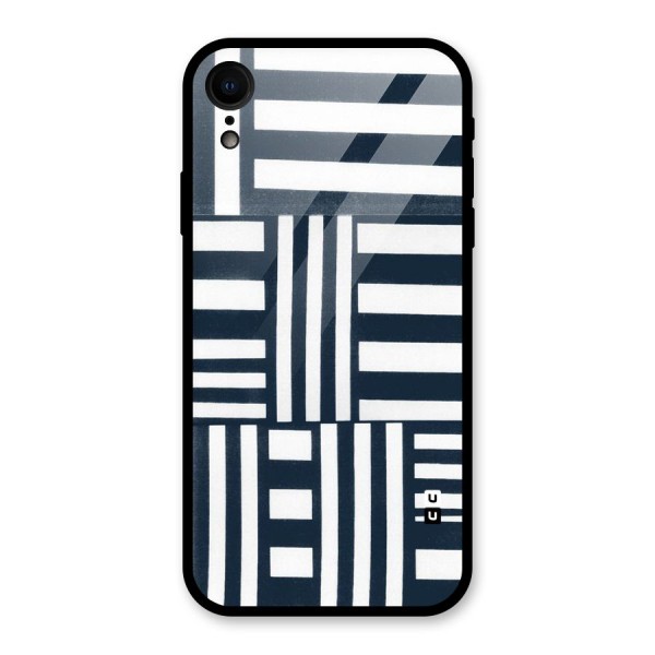 Square  Stripes Glass Back Case for XR