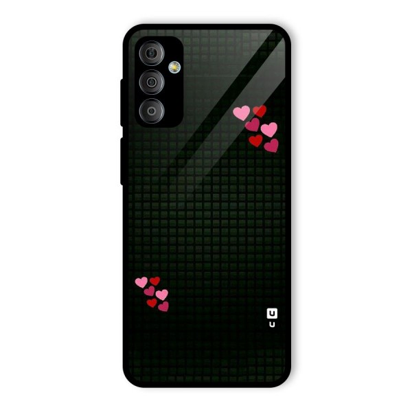 Square and Hearts Glass Back Case for Galaxy F23