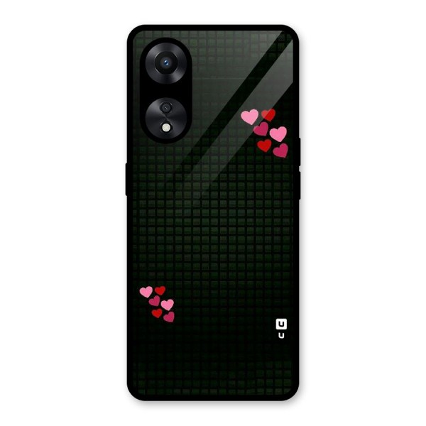 Square and Hearts Glass Back Case for Oppo A78