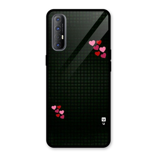 Square and Hearts Glass Back Case for Oppo Reno3 Pro