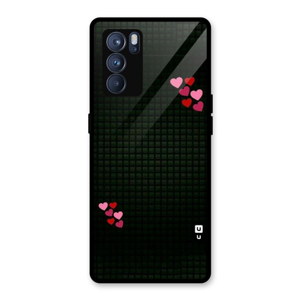 Square and Hearts Glass Back Case for Oppo Reno6 Pro 5G