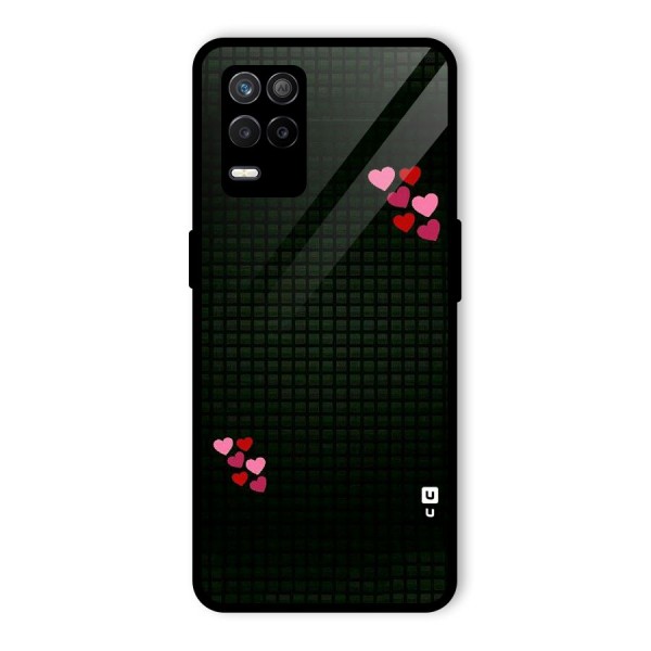 Square and Hearts Glass Back Case for Realme 8 5G