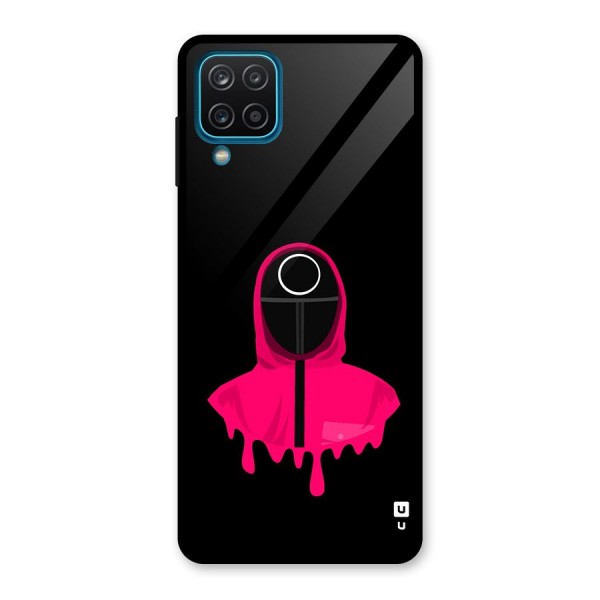 Squid Game Illustration Art Glass Back Case for Galaxy A12