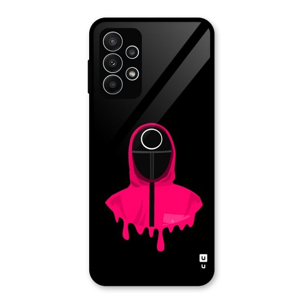 Squid Game Illustration Art Glass Back Case for Galaxy A23