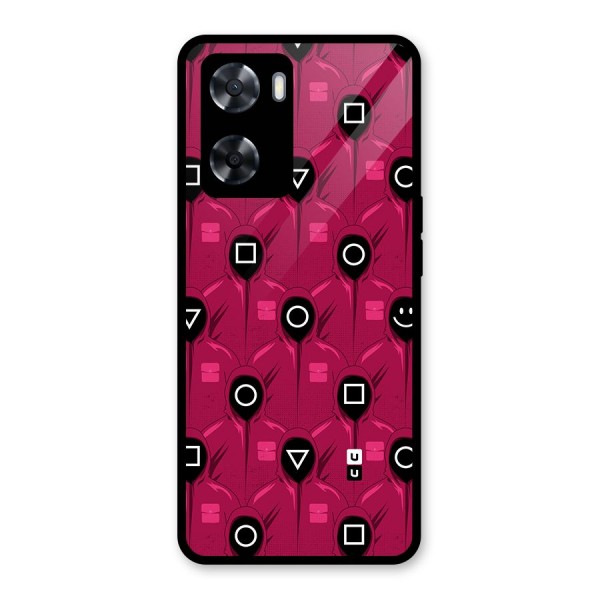 Squid Gamers Pattern Glass Back Case for Oppo A57 2022