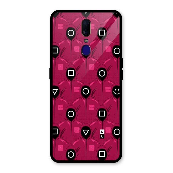 Squid Gamers Pattern Glass Back Case for Oppo F11