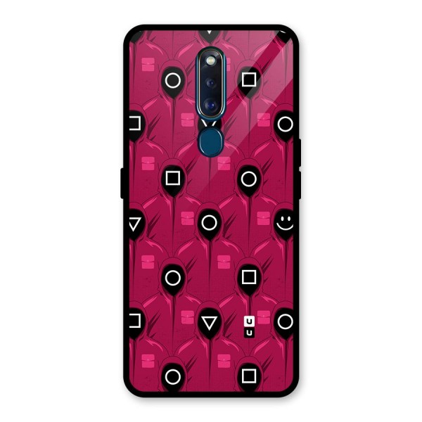 Squid Gamers Pattern Glass Back Case for Oppo F11 Pro