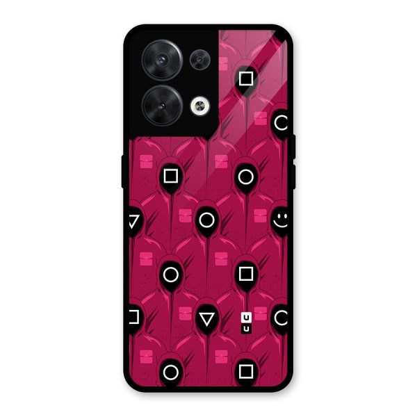 Squid Gamers Pattern Glass Back Case for Oppo Reno8 5G