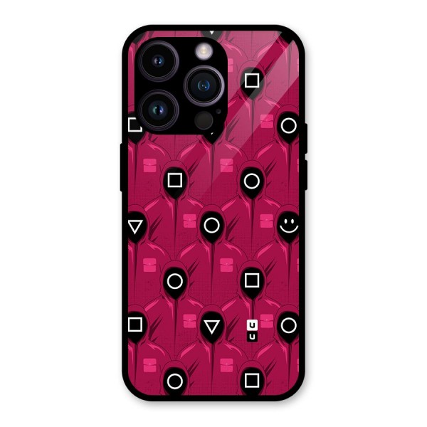 Squid Gamers Pattern Glass Back Case for iPhone 14 Pro