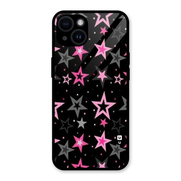 Star Outline Glass Back Case for iPhone 14